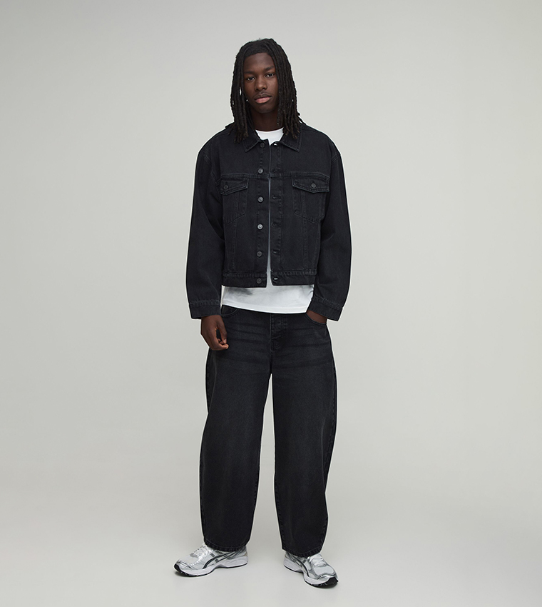 Essential Solid Oversized Denim Jacket