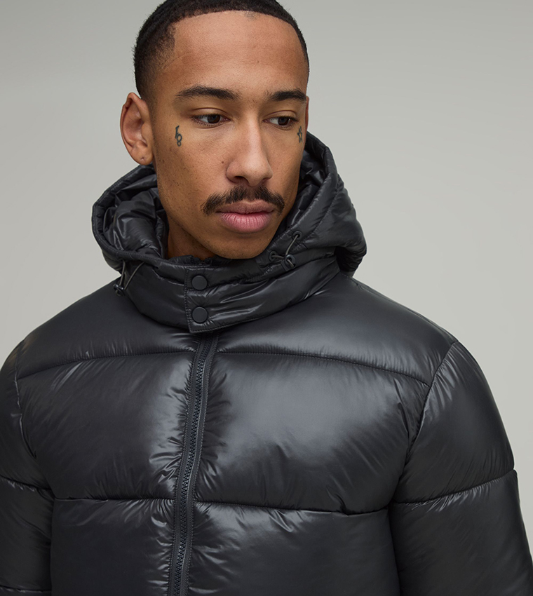 Solid High Shine Puffer Jacket