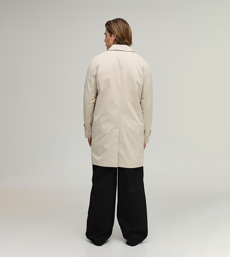 Single Breasted Poly Twill Mac Jacket