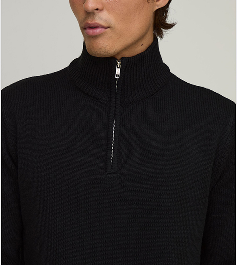 Regular Fit 1/4 Zip Knitted Sweater