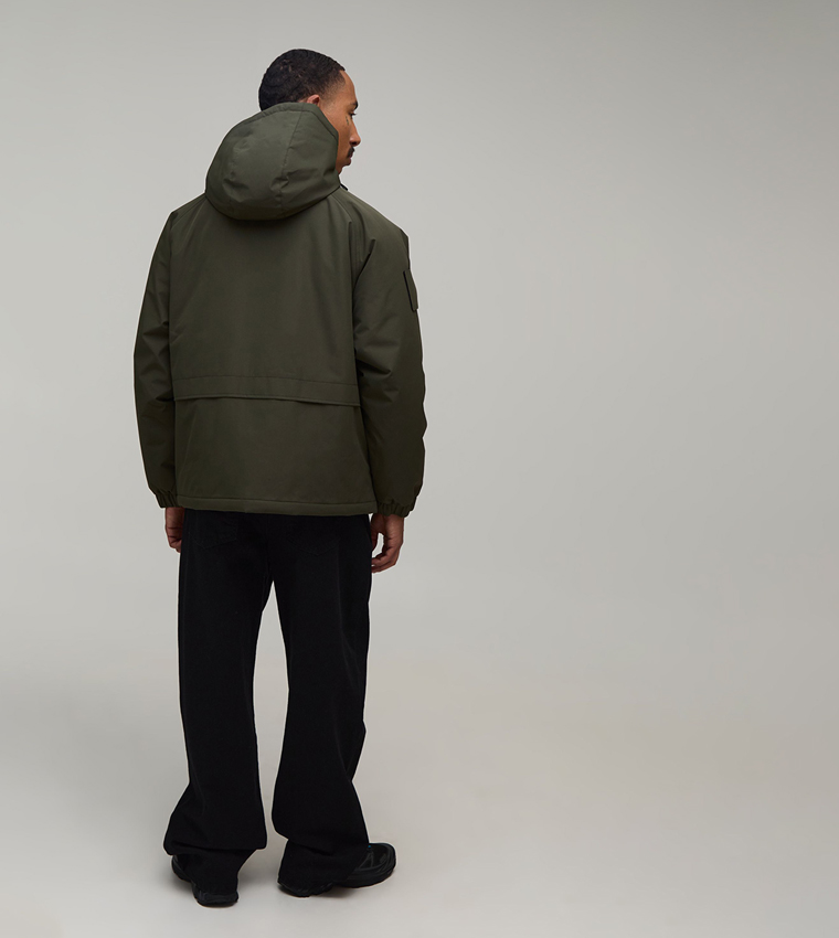 Long Sleeves Tech Panelled Parka Jacket