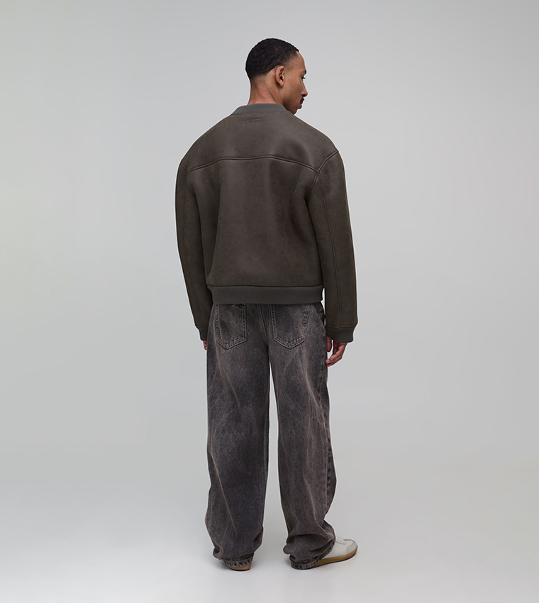 Reversible Bonded PU Borg Bomber Jacket