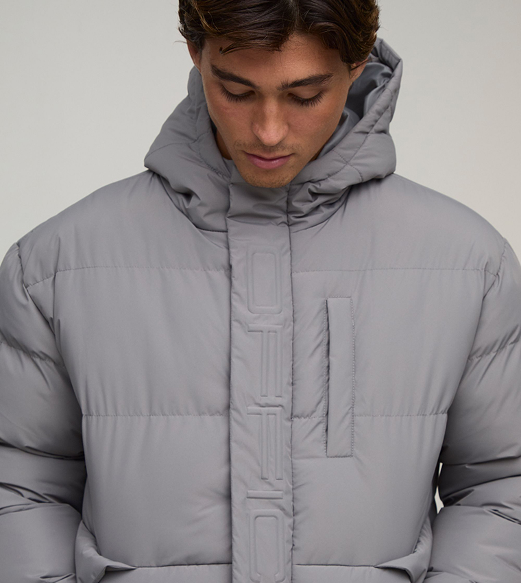 Official Embossed Hooded Puffer Jacket