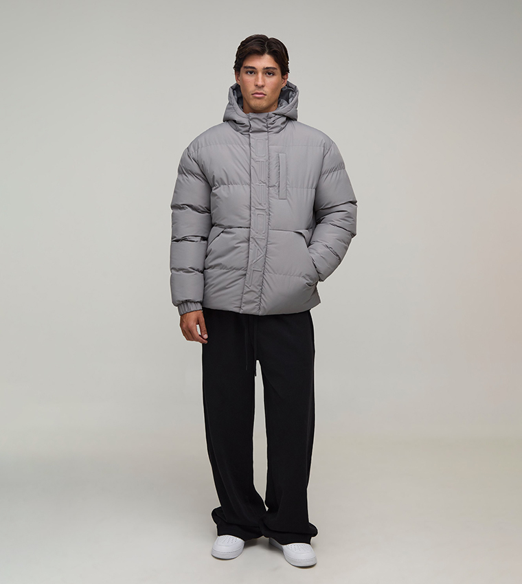 Official Embossed Hooded Puffer Jacket