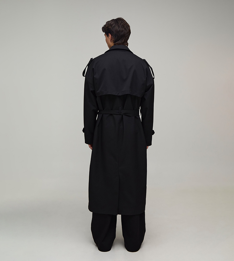 Solid Twill Oversized Trenchcoat