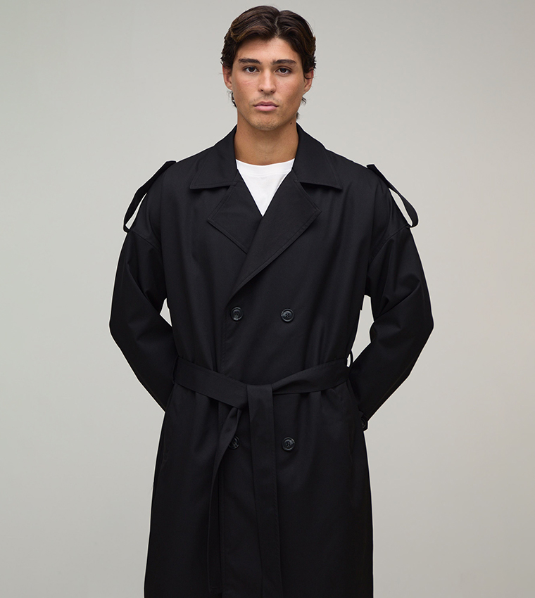 Solid Twill Oversized Trenchcoat