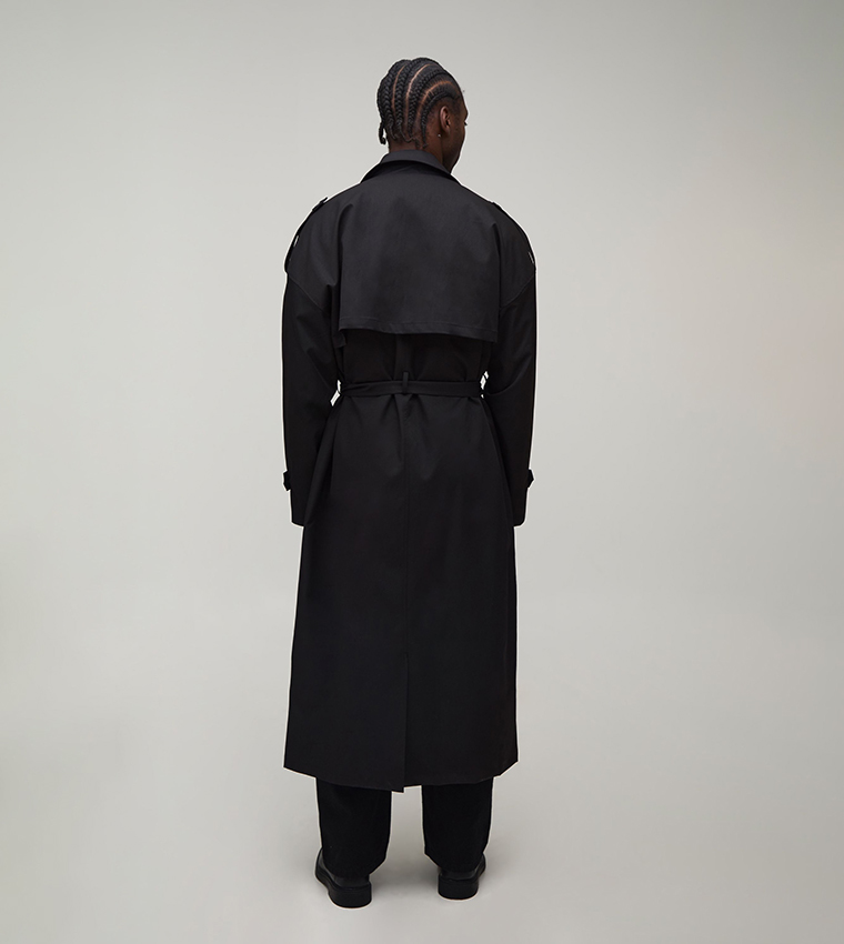 Plus & Tall Solid Twill Oversized Trenchcoat