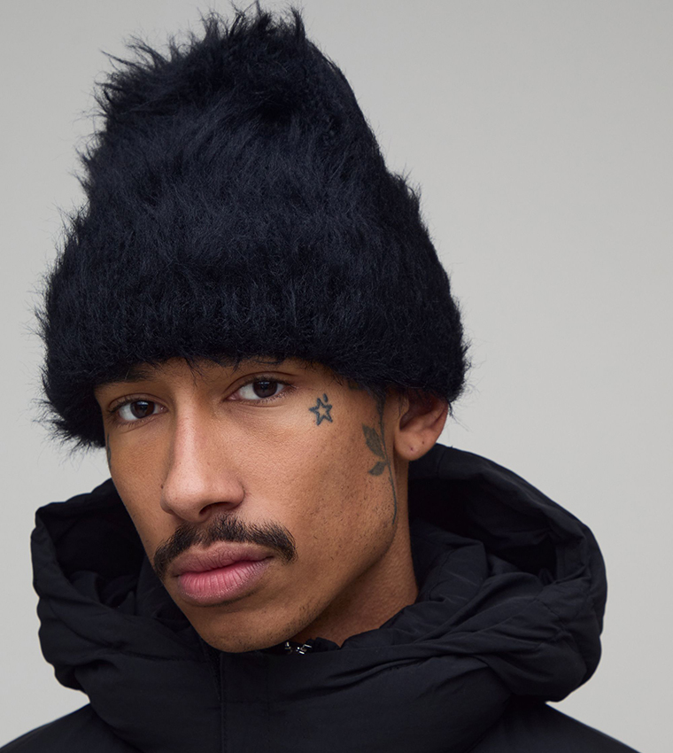 Ribbed Fluffy Beanie
