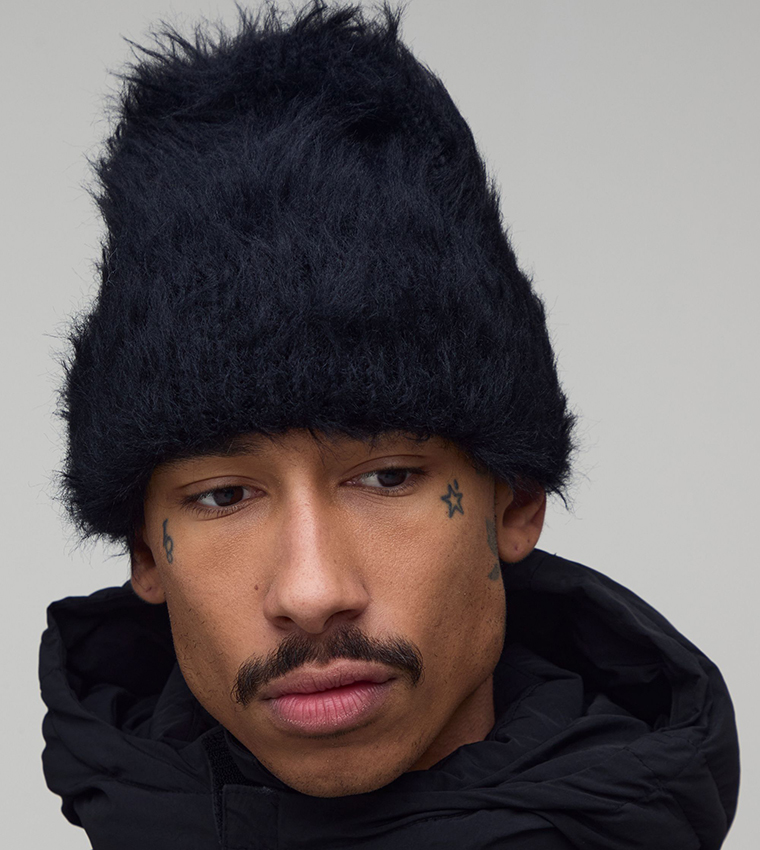 Ribbed Fluffy Beanie