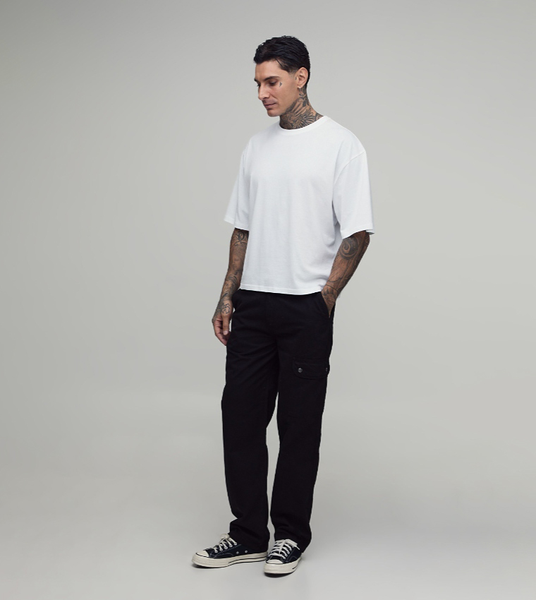 Tall Straight Fit Asymmetric Pocket Cargo Trousers