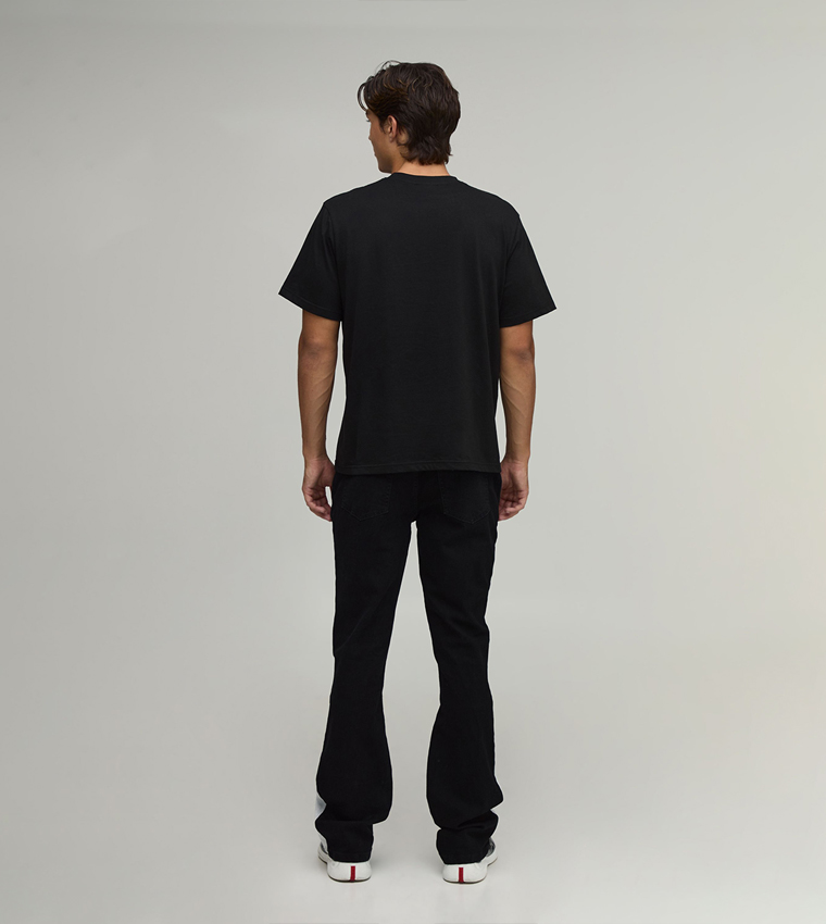 Ripped Gusset Stretch Flared Jeans