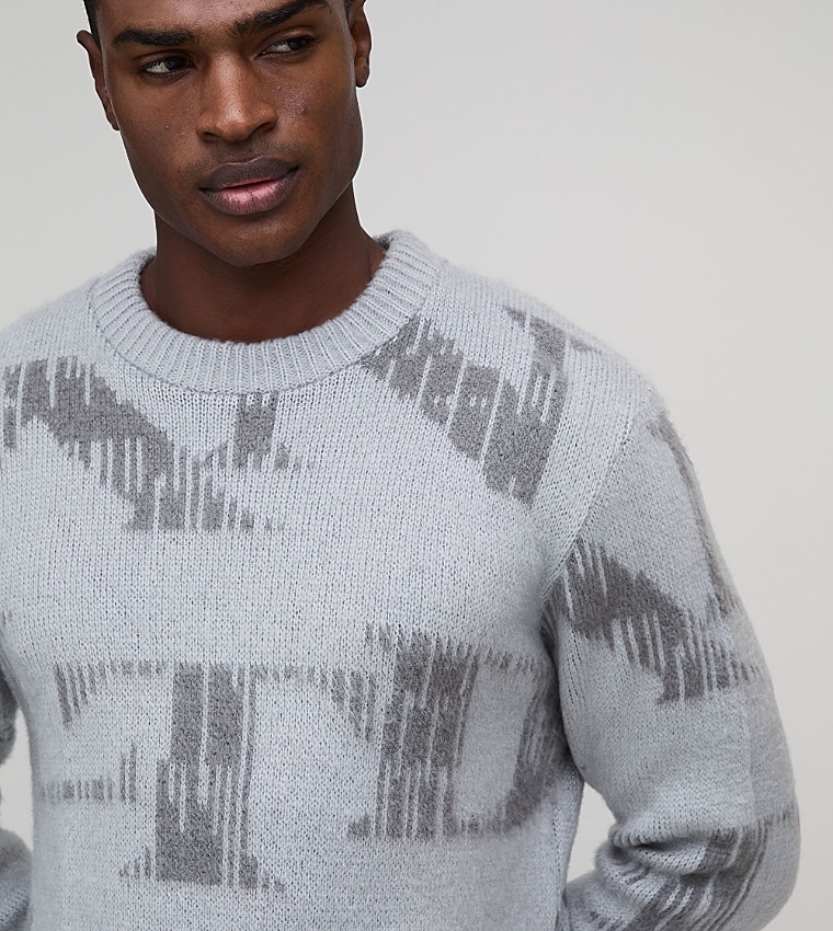 Regular Fit Brushed Jacquard Sweater
