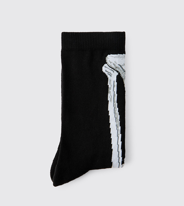 Skeleton Printed Halloween Crew Socks