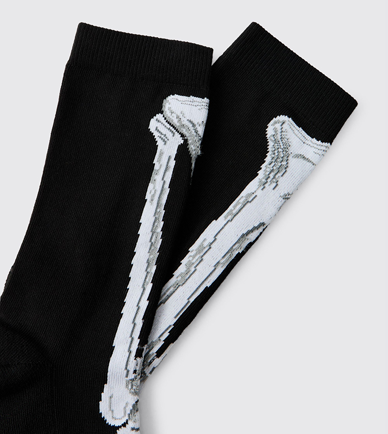Skeleton Printed Halloween Crew Socks