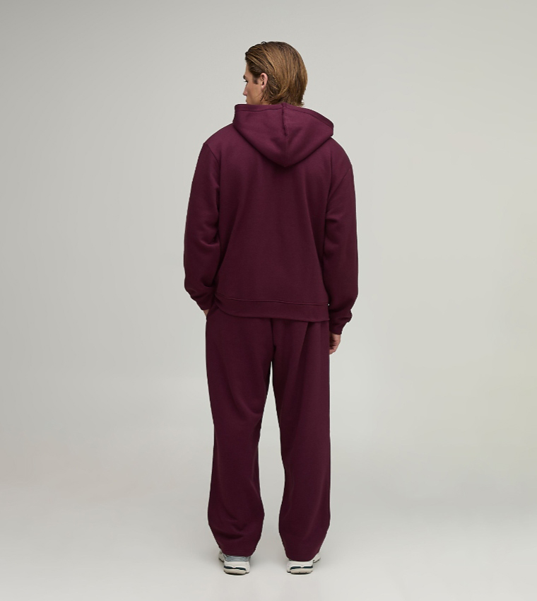 Solid Oversized Zip-Through Hooded Jacket