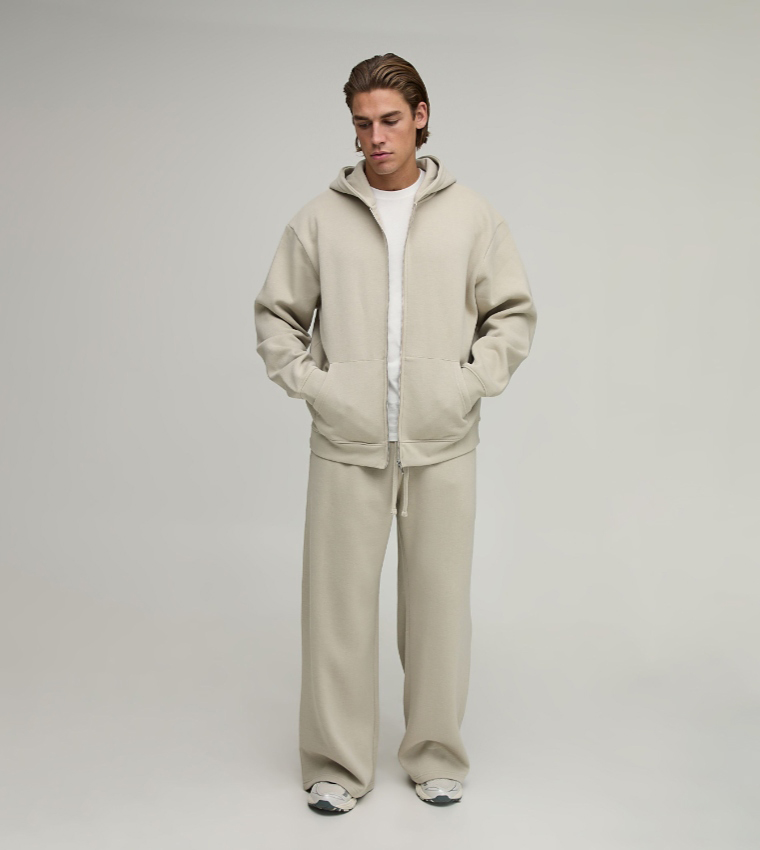 Essential Zip-Through Oversized Hooded Jacket