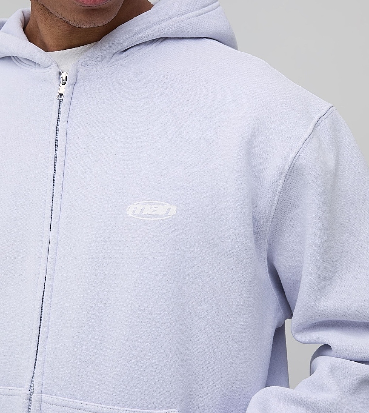 Sport Washed Zip-Through Oversized Hooded Jacket