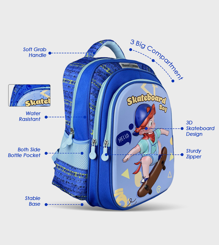 3D Printed 16.5" Trolley School Bag - Skater