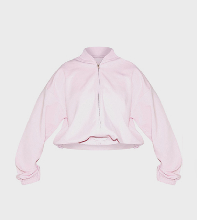 Embroidered Interlock Bomber Jacket