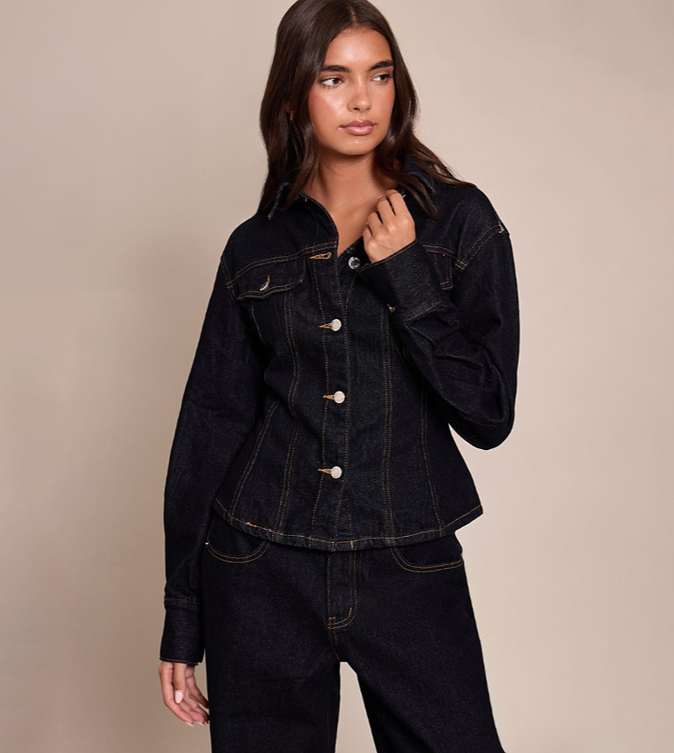 Solid Mid Waist Jeans