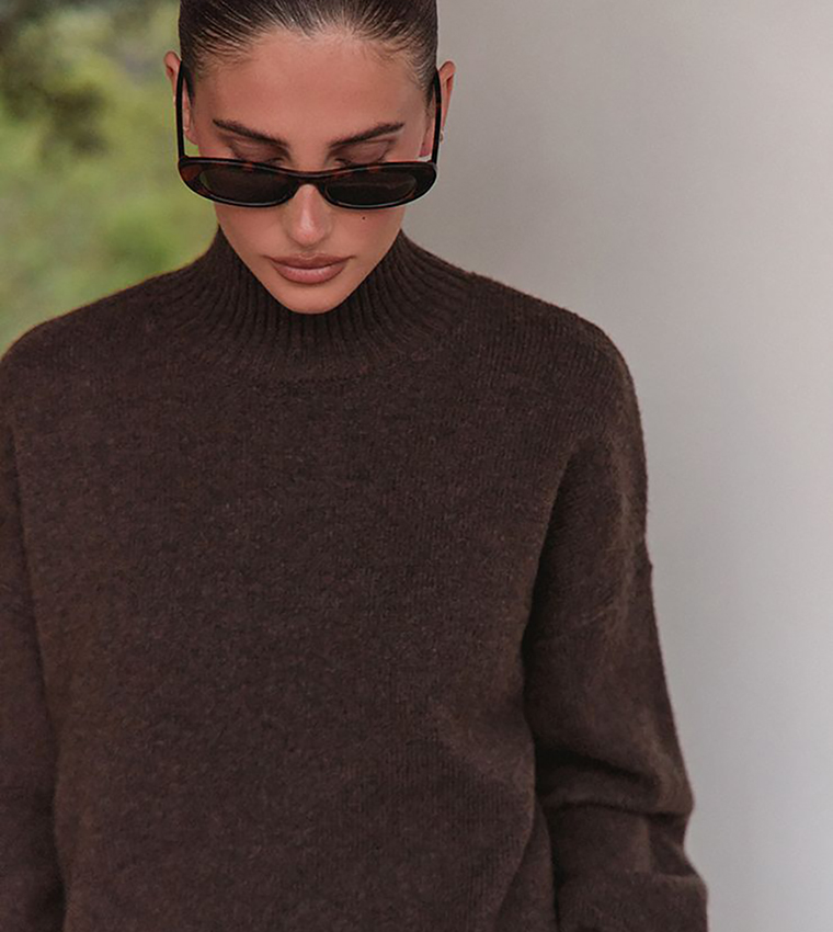بريتي ليتل ثينغ  سترات بياقة سلحفاة - بني  Turtle neck Sweaters