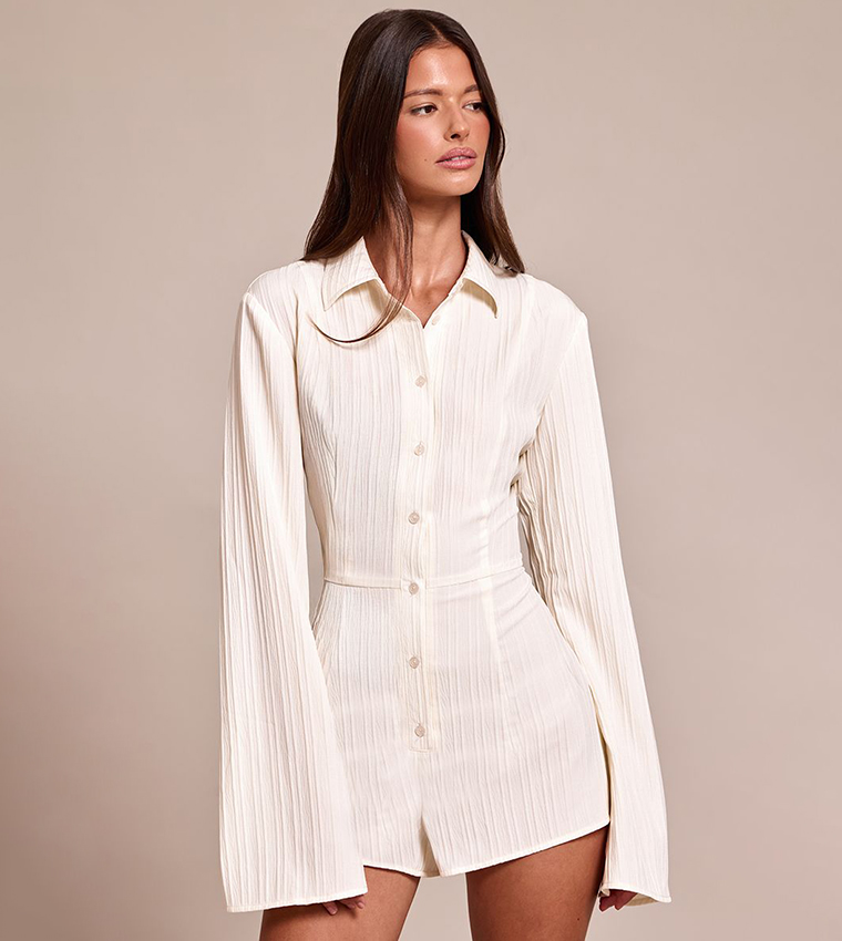 بريتي ليتل ثينغ  بلاي سوت  - كريمي  Playsuits