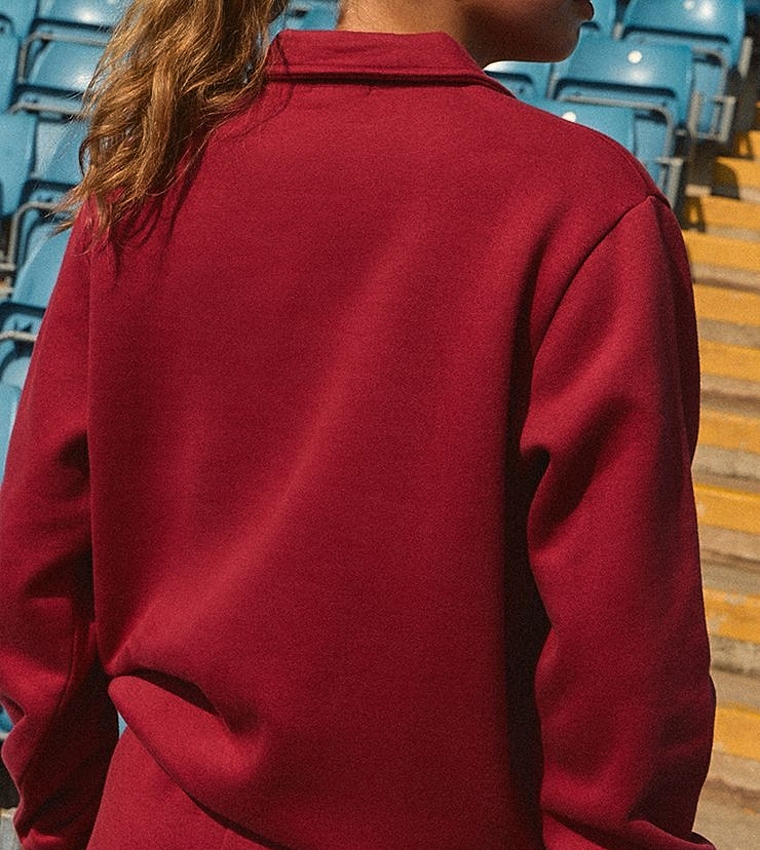 Solid Long Sleeves Polo Sweatshirt