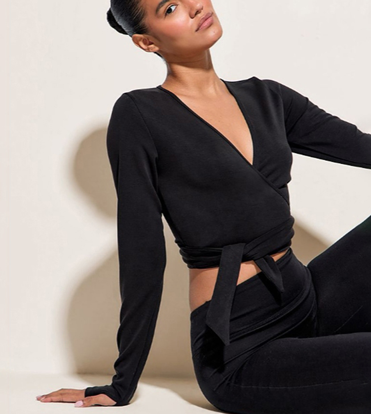 Super Soft Wrap Crop Top