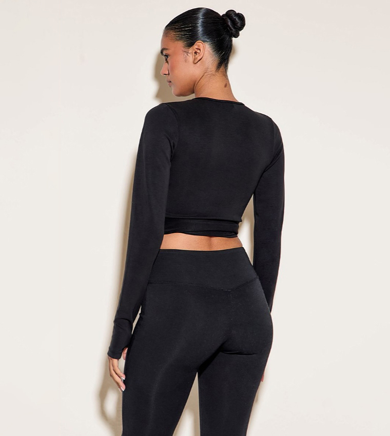 Super Soft Wrap Crop Top