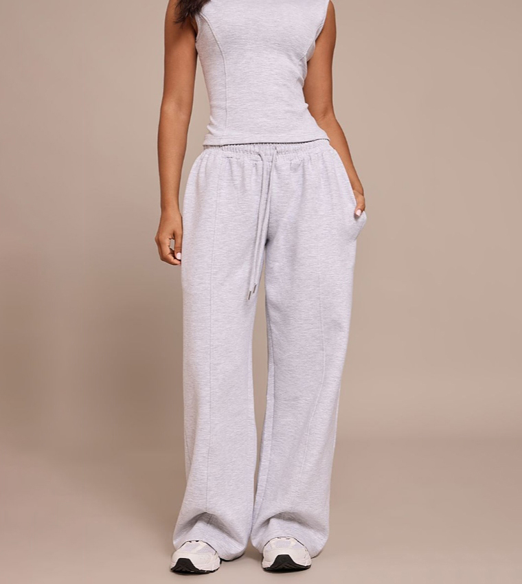 Petite Interlock Drawstring Wide Leg Sweatpants