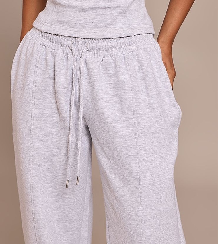 Petite Interlock Drawstring Wide Leg Sweatpants