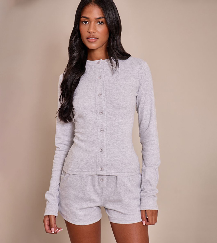 بريتي ليتل ثينغ  توبات كاجوال  - LIGHT GREY Casual Tops