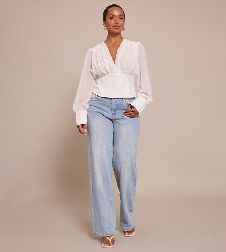 Shape Chiffon Bust Woven Top