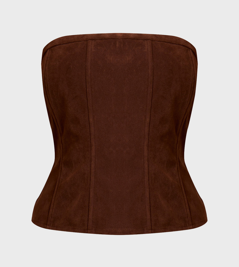 Structured Suede Corset Top