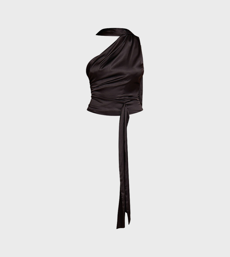 Satin Drape Sleeveless Top