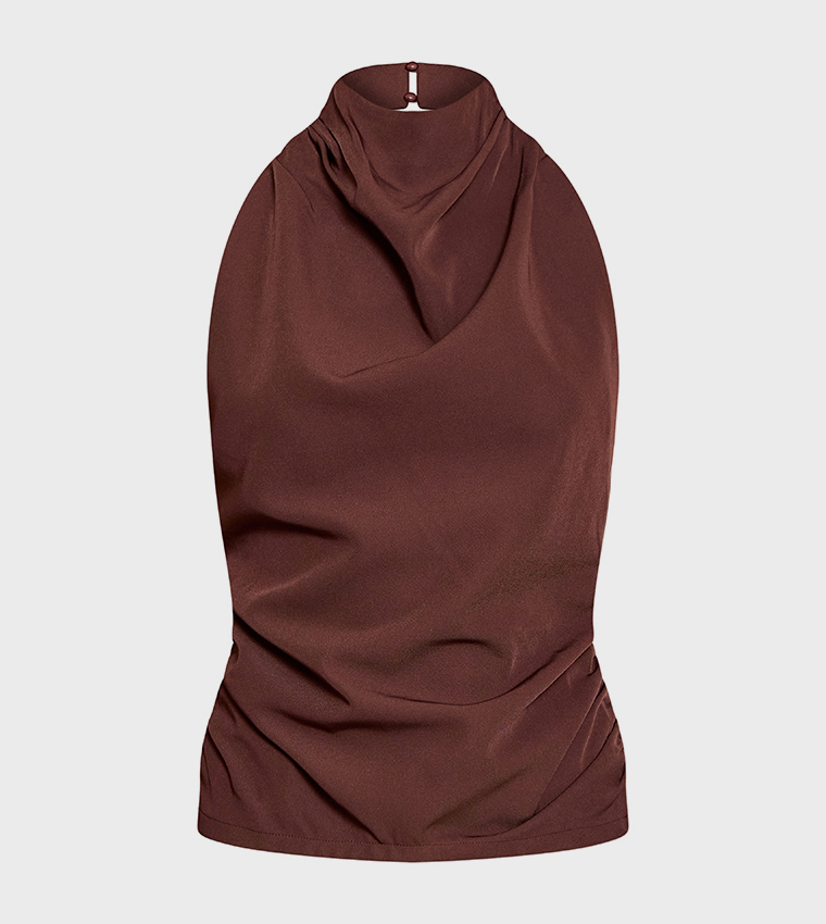 PrettyLittleThing  Sleeveless Tops - Brown Sleeveless Tops