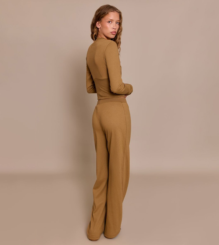 Solid Super Soft Wide Leg Trousers