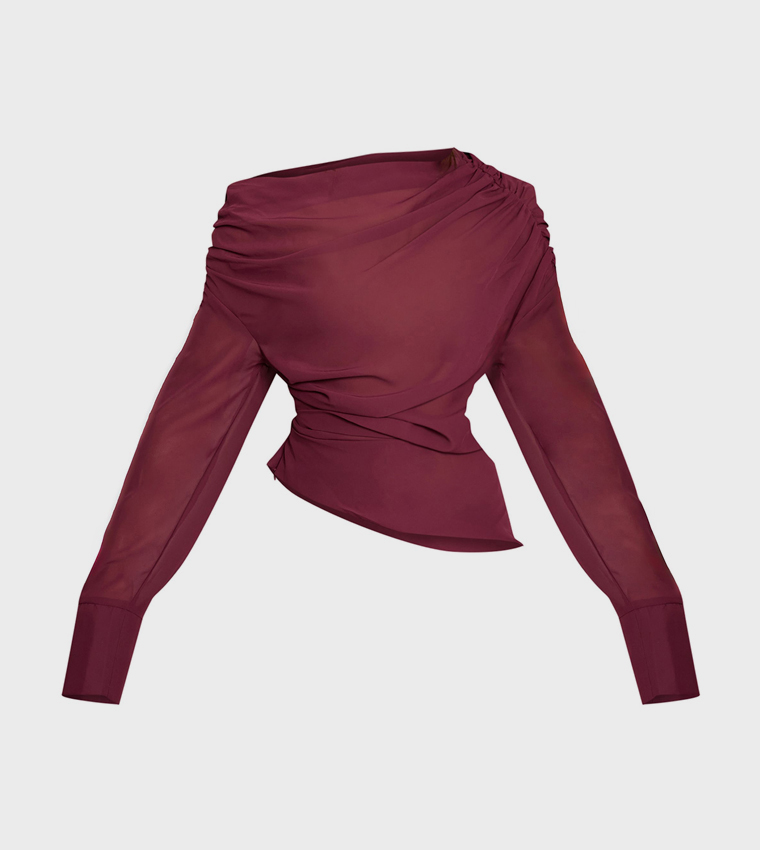 PrettyLittleThing  Casual Tops - Wine Casual Tops
