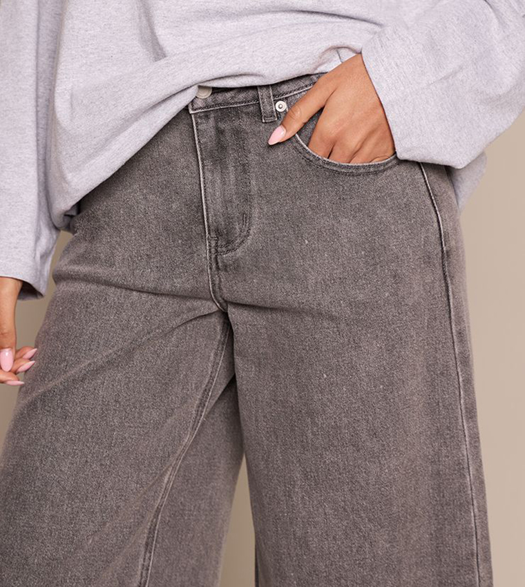 Tall Mid Rise Stretch Wide Leg Jeans