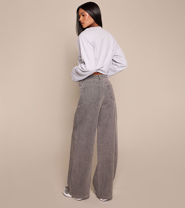 Tall Mid Rise Stretch Wide Leg Jeans
