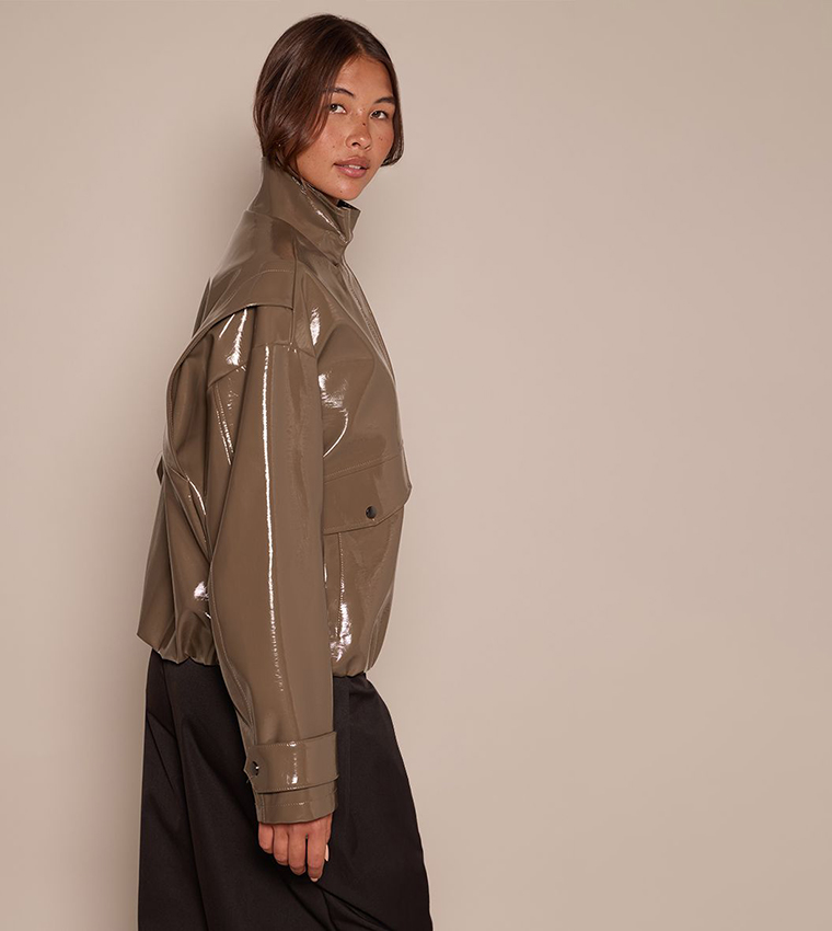 High Shine High Neck Jacket