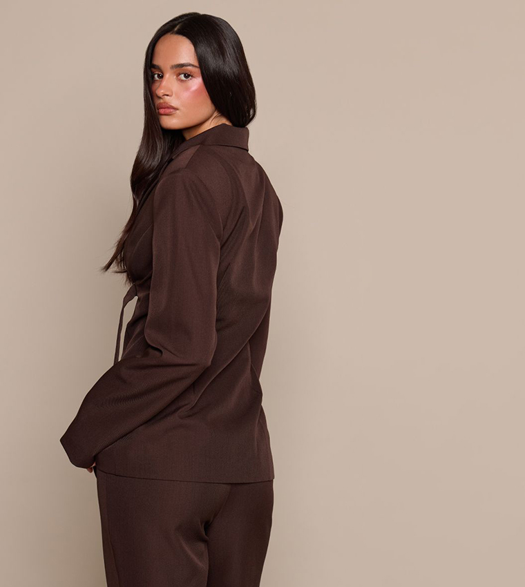 Front Buckle Cinched Blazer