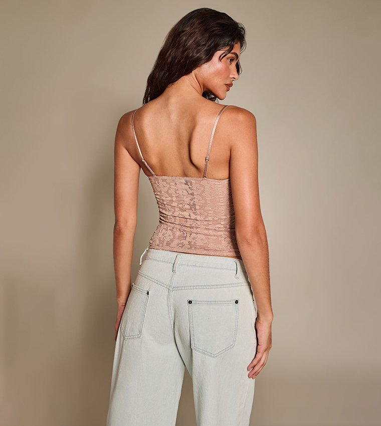 Lace Spaghetti Strappy Corset Top