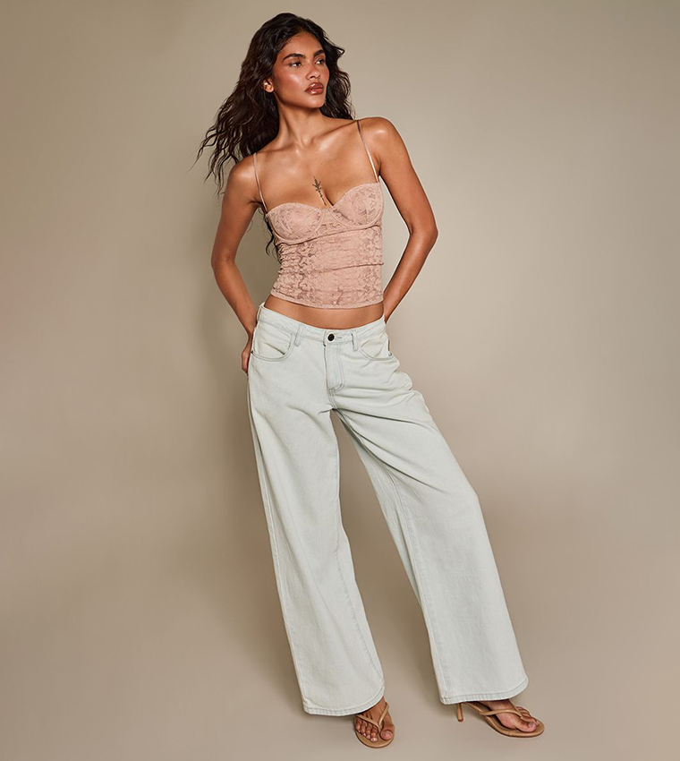 Lace Spaghetti Strappy Corset Top
