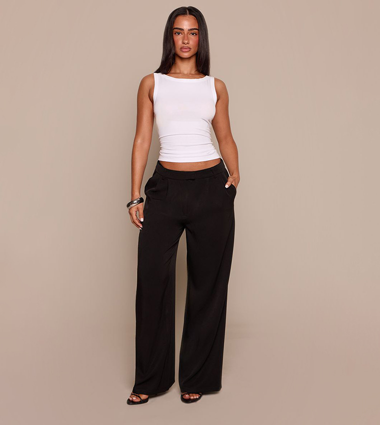 Solid Soft Cotton Boat Neck Tank Top