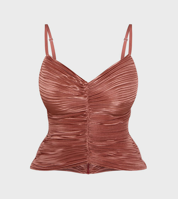 PrettyLittleThing  Sleeveless Tops - Brown Sleeveless Tops