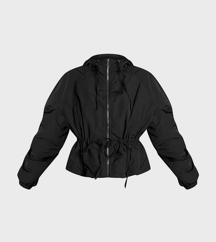 Tie Bow Detail Shell Puffer Jacket