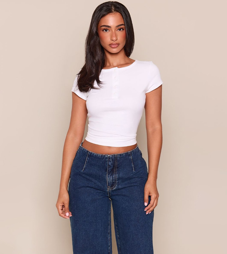 بريتي ليتل ثينغ  ساق واسعة - أزرق Wide Leg Jeans