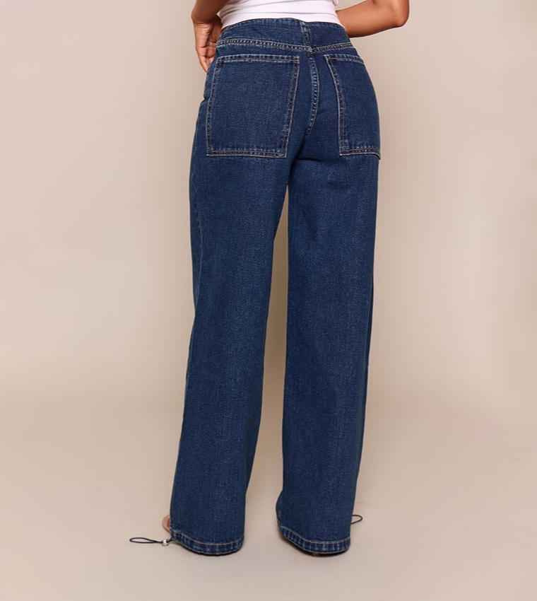 بريتي ليتل ثينغ  ساق واسعة - أزرق Wide Leg Jeans