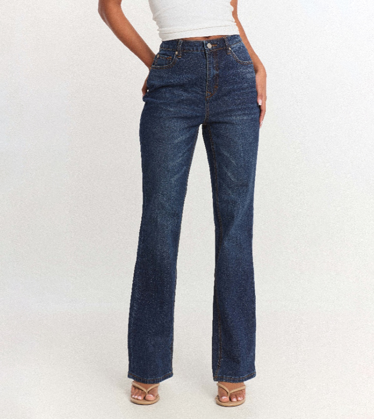 Washed Mid Rise Bootcut Jeans